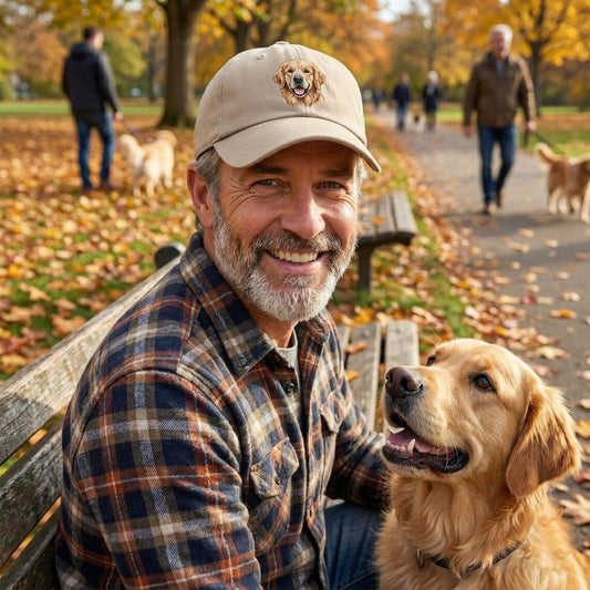 Personalized Embroidered Pet Portrait Dad Hat – Custom Dog & Cat Baseball Cap